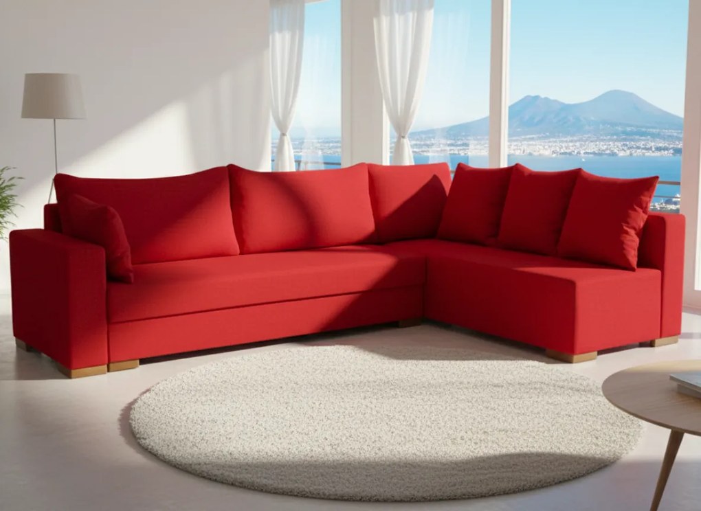 Ъгъл диван Trendy-Left-285φ 185β cm.-Red