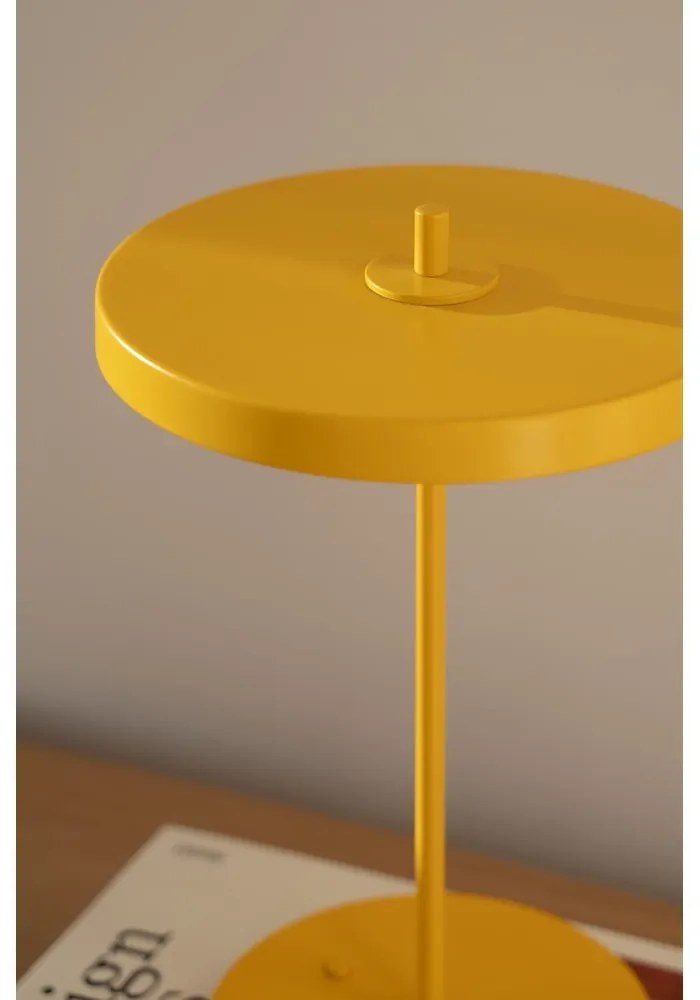 Жълта метална LED настолна лампа с метален абажур (височина 31 cm) Asteria Move – UMAGE