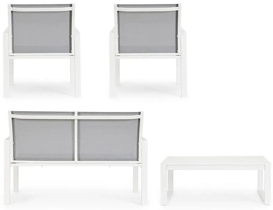Бял алуминиев градински комплект от за отдих за 4 Kallen – Bizzotto