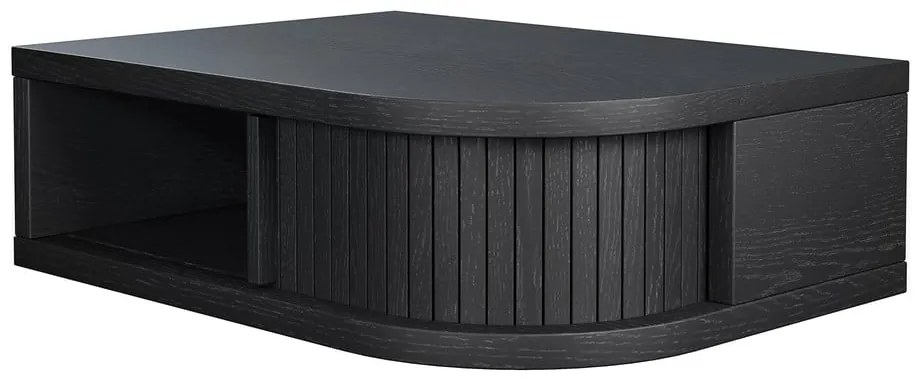 Черно нощно шкафче от дъб Farsta – Woodman