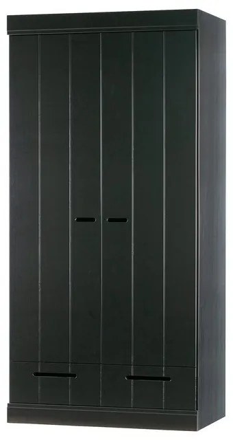 Гардероб от черен бор 94x195 cm Connect - WOOOD