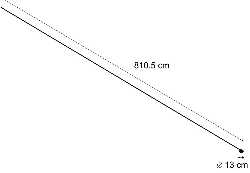 Модерна релсова система за осветление, черна, 1-фазна, 800 см, с кръгъл захранващ блок - Magnetic