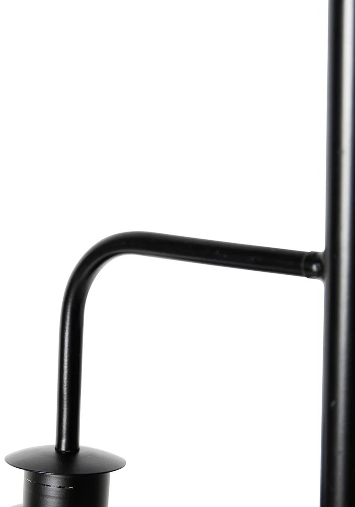 Индустриална подова лампа черна с месинг 2-светлина - Haicha