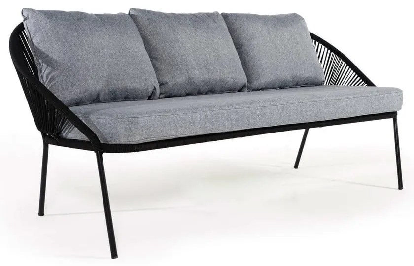 Черен градински диван с три места North - Bonami Selection