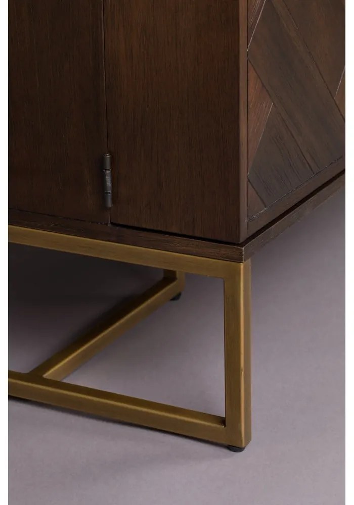 Шкаф за вино от екзотично дърво за 24 бутилки, 100x100 cm Class - Dutchbone