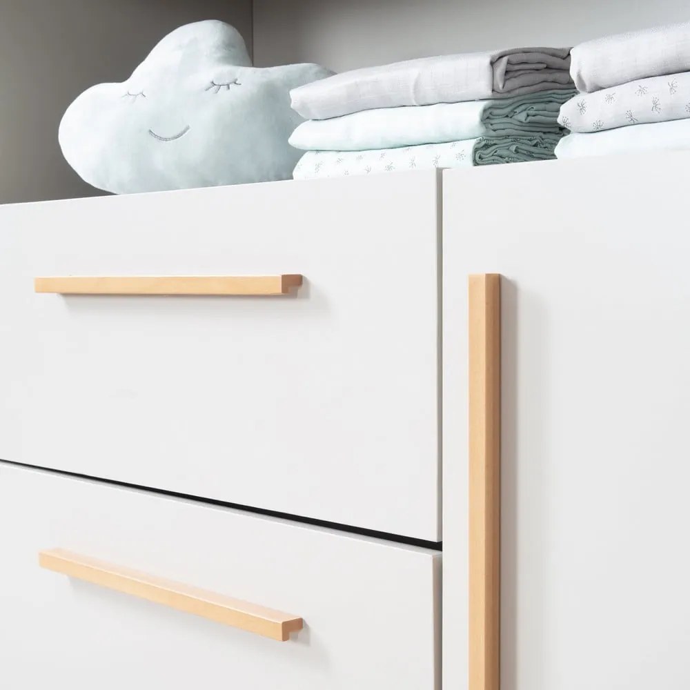 Светлосив детски скрин с маса за преповиване 107x98x75 cm Lea – Roba