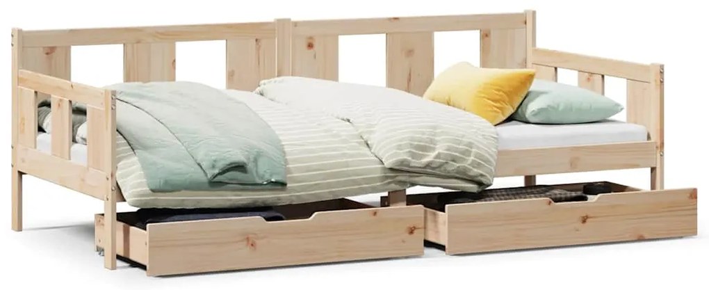 3302108 vidaXL Легло с чекмеджета, без матрак, 90x200 см, масивно дърво