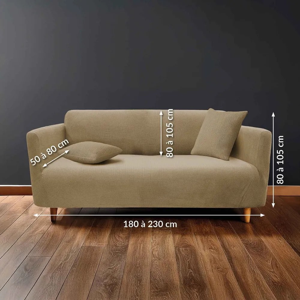 Кафяво триместно ластично покривало за диван Sacha – douceur d'intérieur