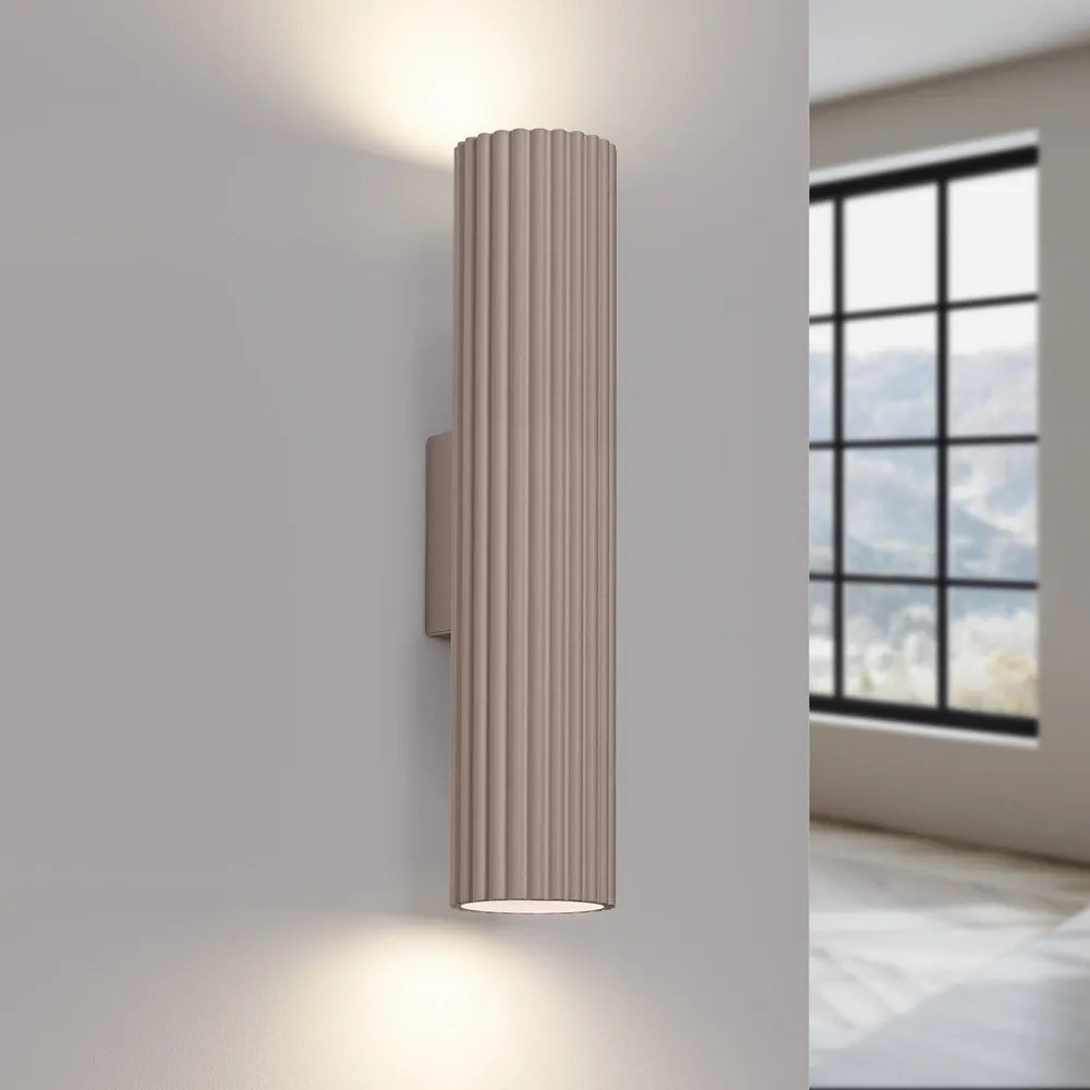 Кафяво-сива метална стенна лампа Gleam – Sollux