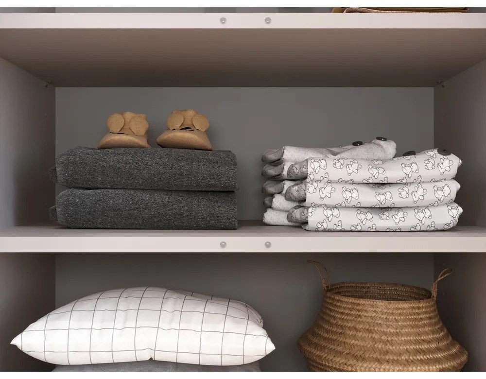 Кремав детски скрин с маса за преповиване 115x102x77 cm Alkmaar – Germania