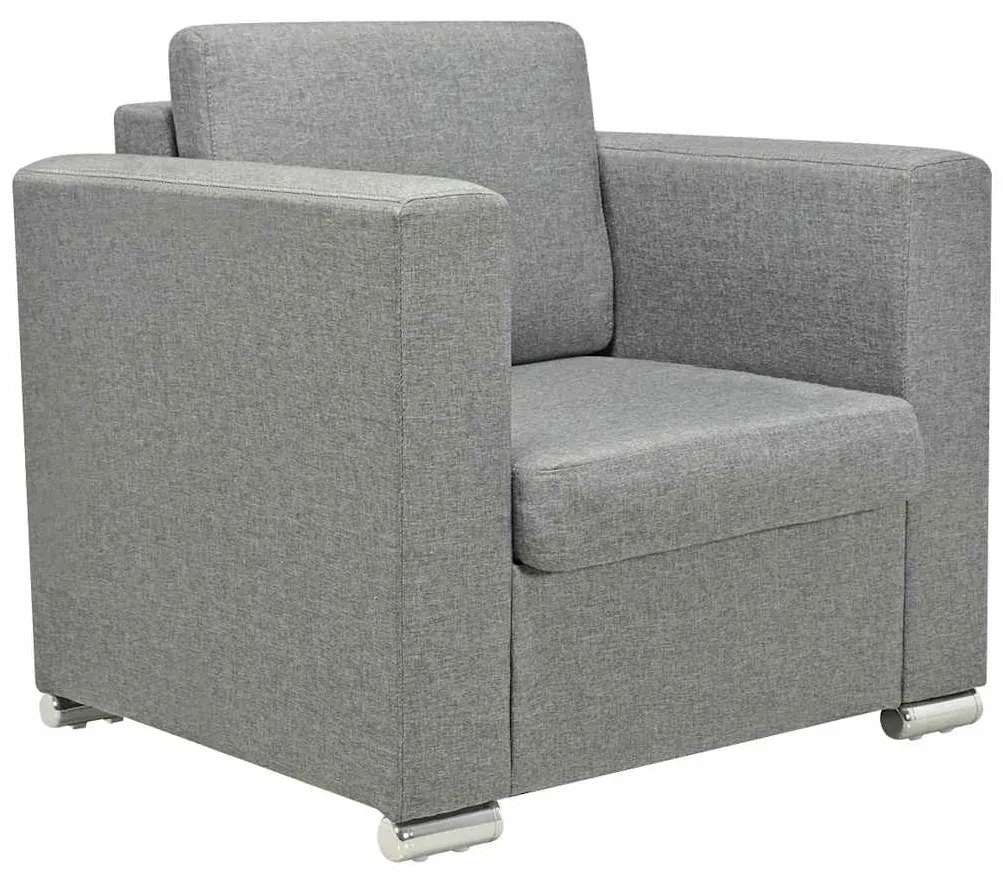 243579 vidaXL Фотьойл, светлосив, текстил