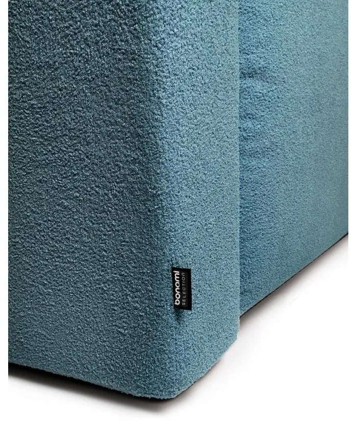 Син разтегателен ъглов диван от букле (десен ъгъл) Quinoa – Bonami Selection