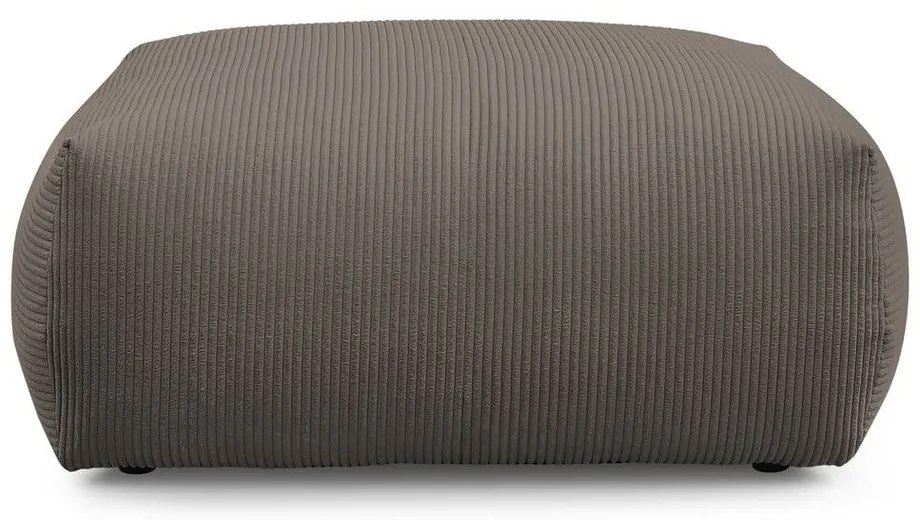 Сиво-кафява табуретка от рипсено кадифе Voltaire – Bobochic Paris