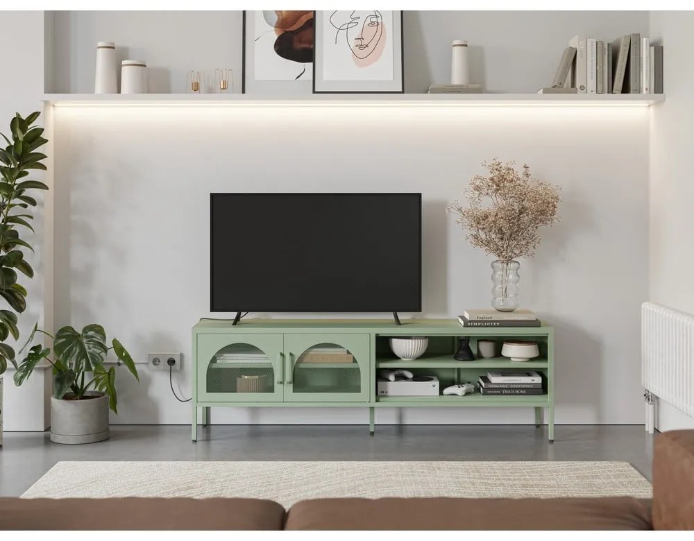 Маса за телевизор в цвят мента 160x50 cm Diora – Marckeric