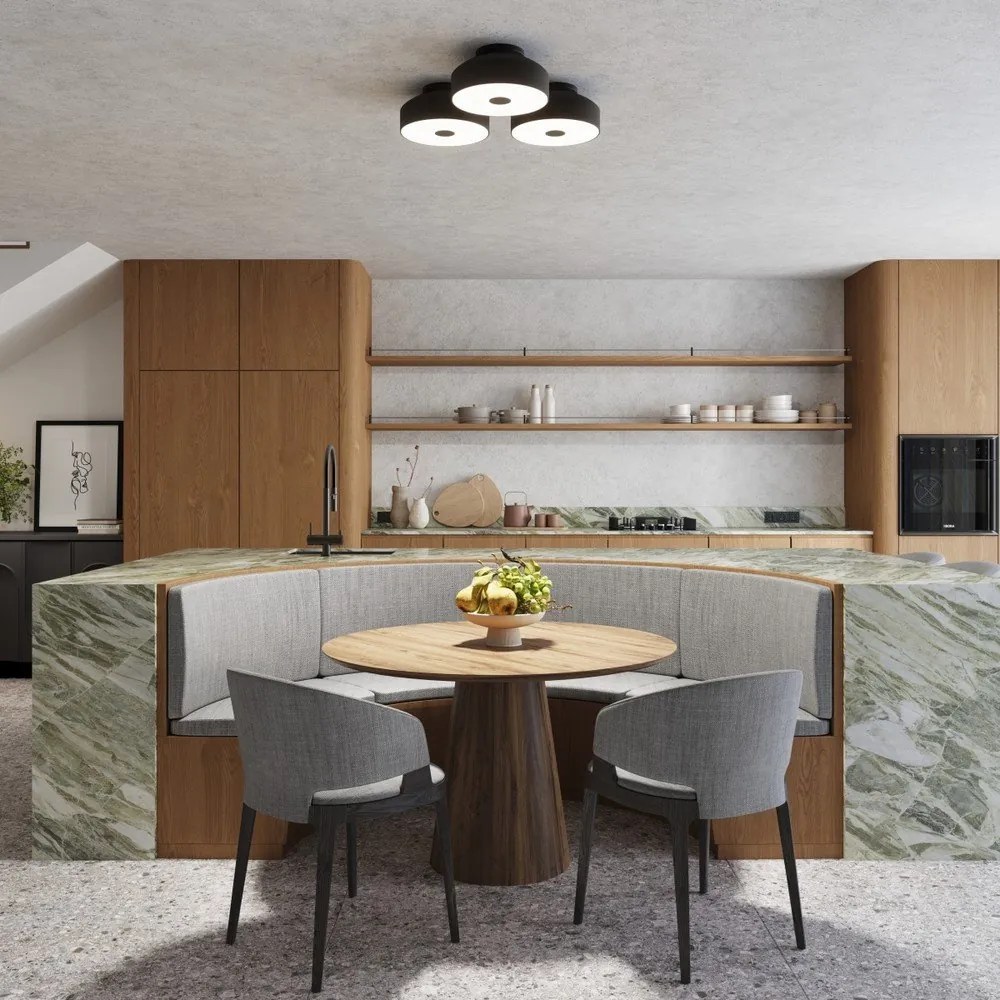 Черно осветително тяло за таван ø 30 cm Blacko – Sollux