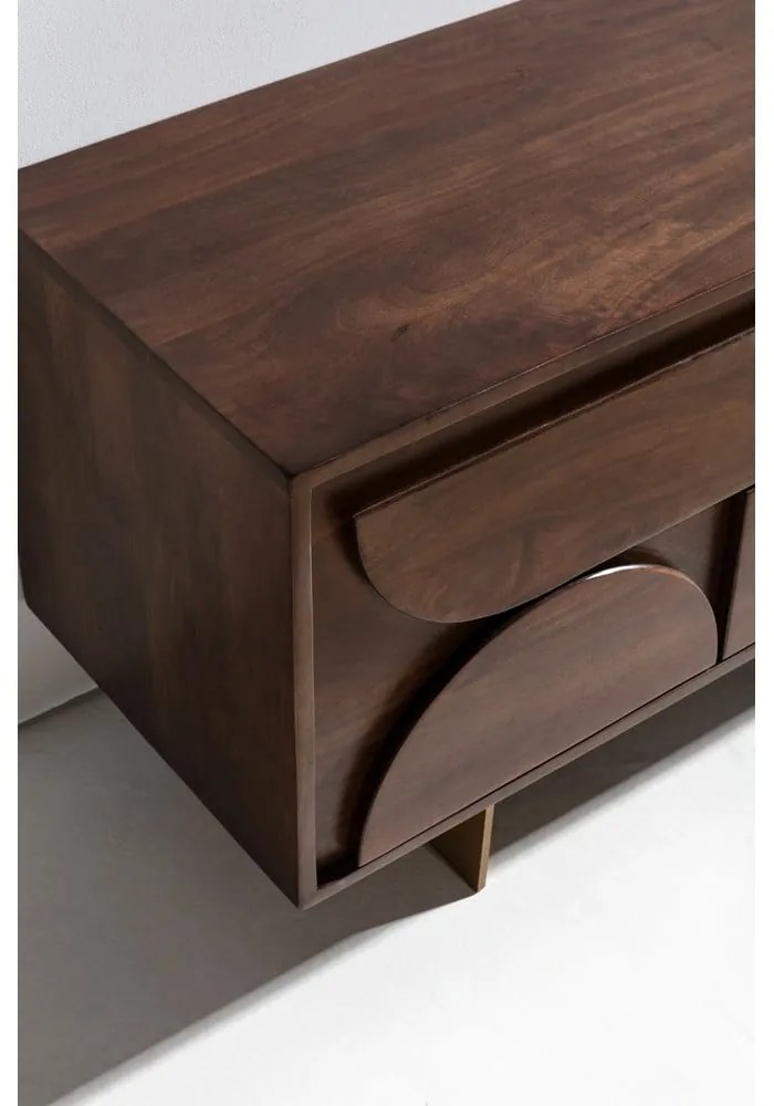 Кафява маса за телевизор от масивно манго 145x55x40 cm Trisha – MOME