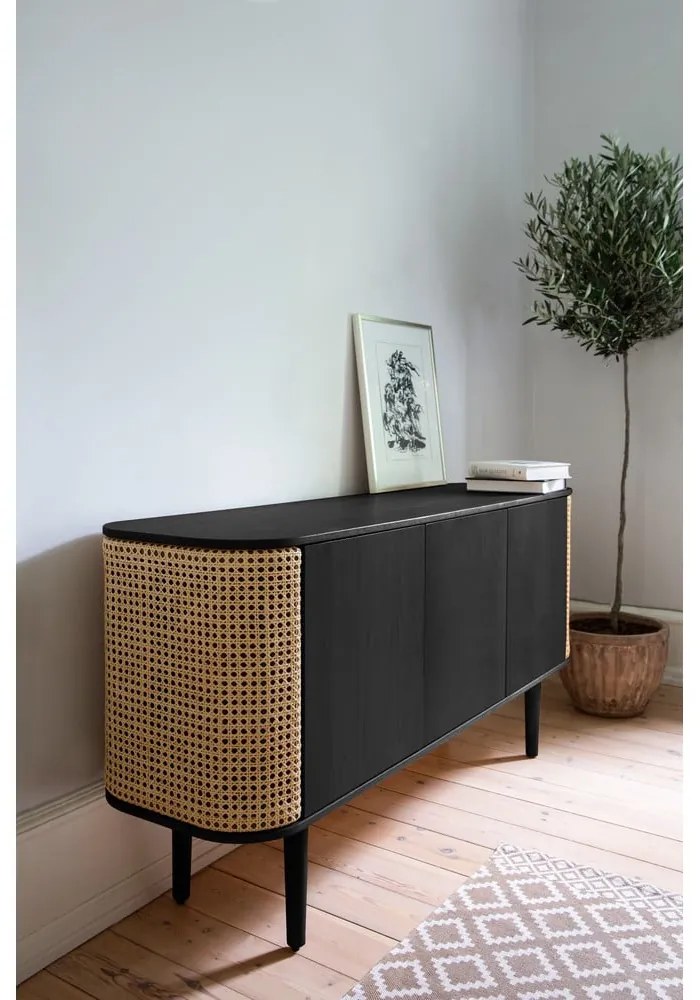 Нисък скрин в сиво-кафяво от дъб 150x75 cm Treasures - UMAGE