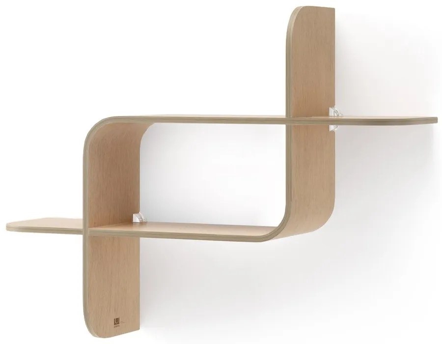 Двуетажен рафт от каучуково дърво в естествен цвят Montage - Umbra