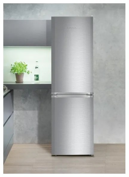 Хладилник с фризер Liebherr CUef 331, 296 Л, Клас F, SN-ST, SmartFrost, SmartSteel, FrostSafe, VarioSpace, Сив