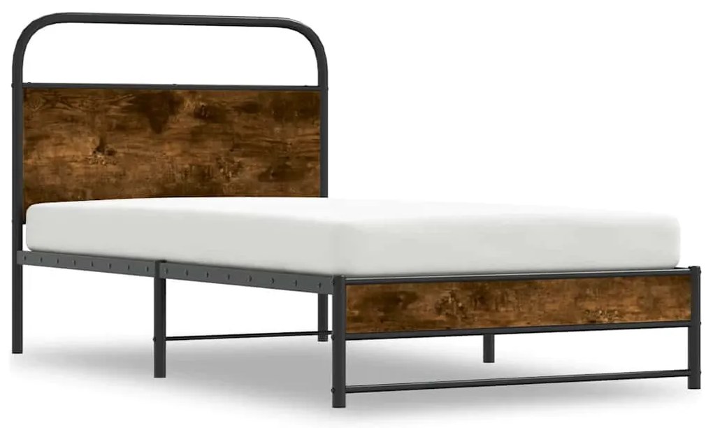 4100370 vidaXL Рамка за легло без матрак 107x203 см опушен дъб инженерно дърво