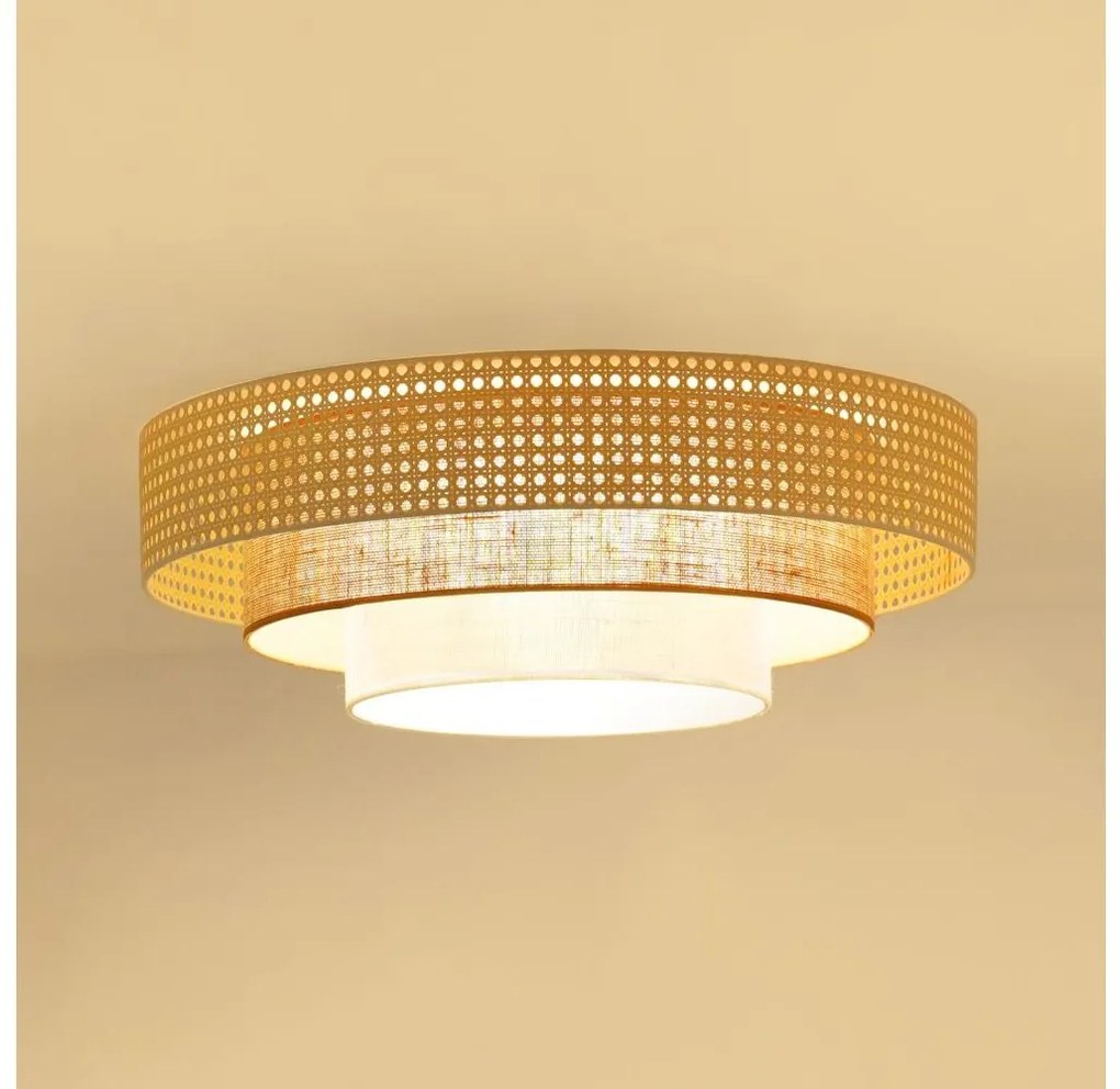 Brilagi - LED таванно осветително тяло CEDAR LUNETA LED/26W/230V ратан/кафяв/кремав