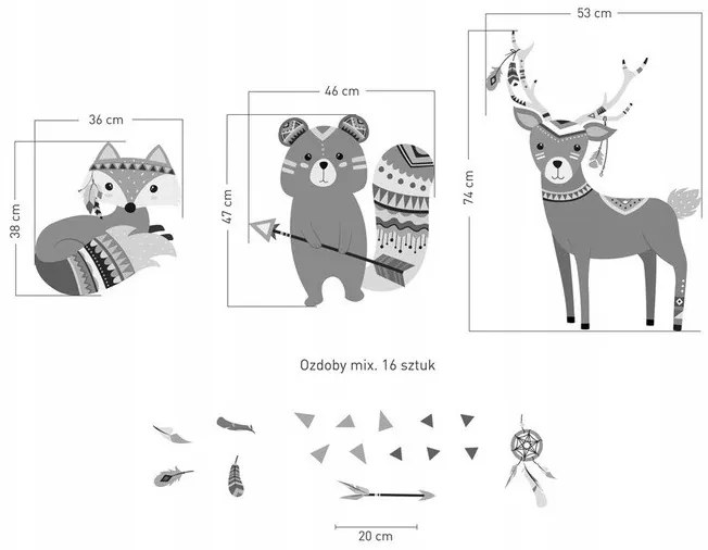 Стикер за стена малки индианци 139 х 74 см