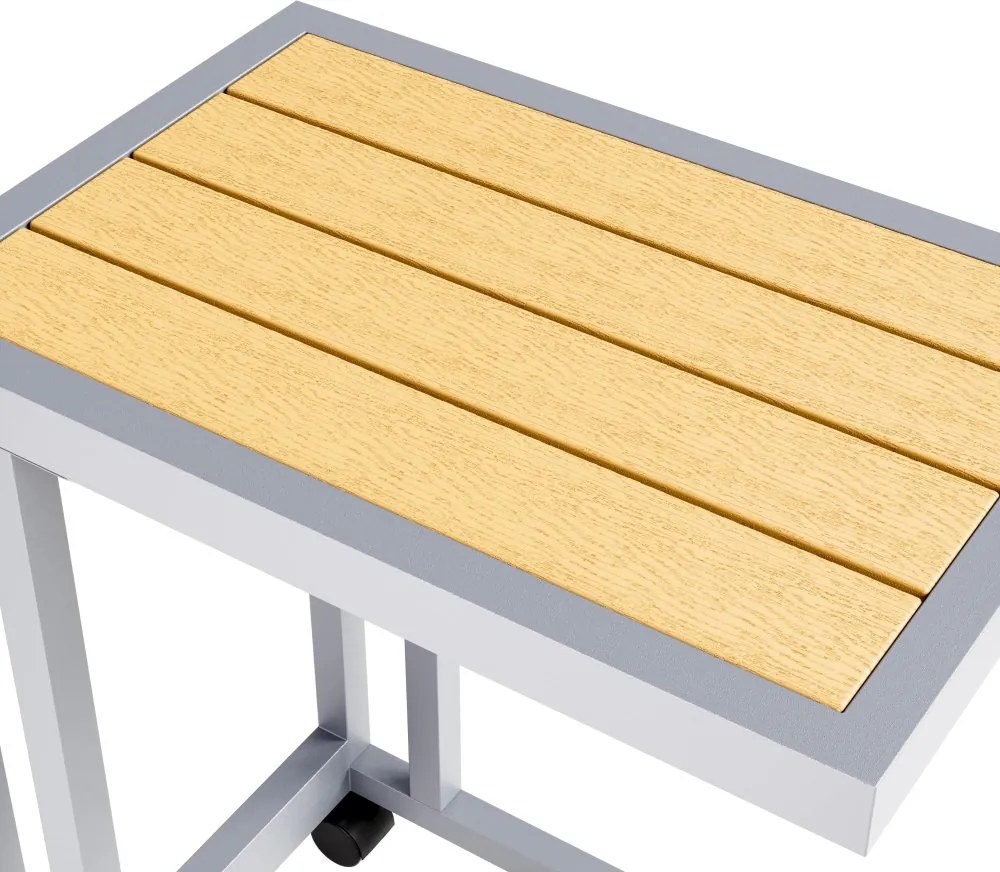 Странична масичка с WPC плоскост - 65,5 x 50 x 40 cm Кафяво