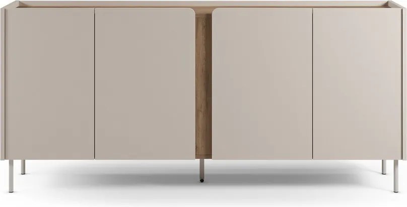 Кремаво-естествен скрин от декор от дъб 180x82x40 cm Lucile – Marckeric
