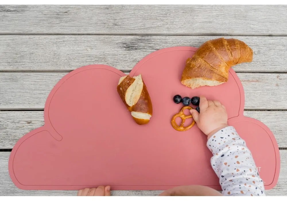 Тъмнорозова силиконова подложка Cloud, 49 x 27 cm - Kindsgut