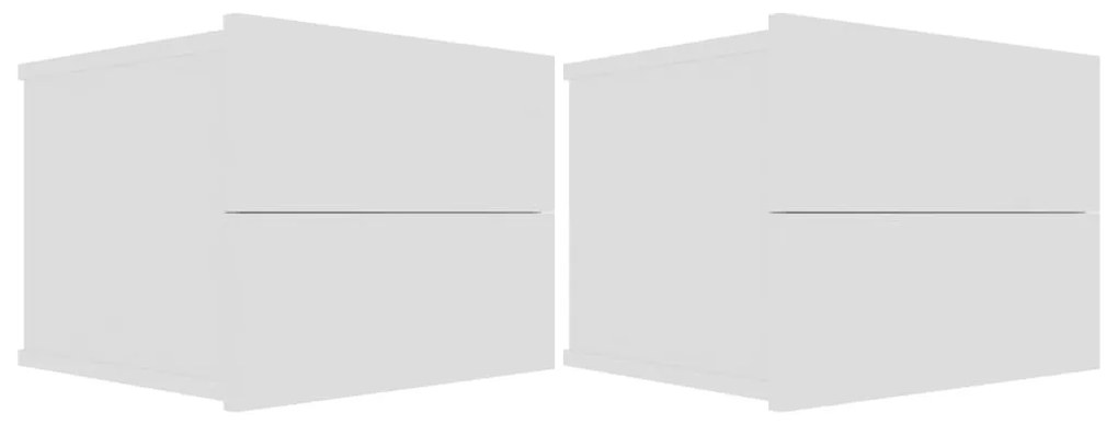 801054 vidaXL Нощни шкафчета, 2 бр, бели, 40x30x30 см, инженерно дърво