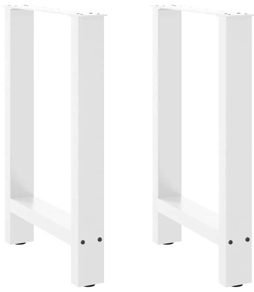 4013301 vidaXL Крака за трапезна маса, бели, 2 бр., 50 x (72-73) см, стомана