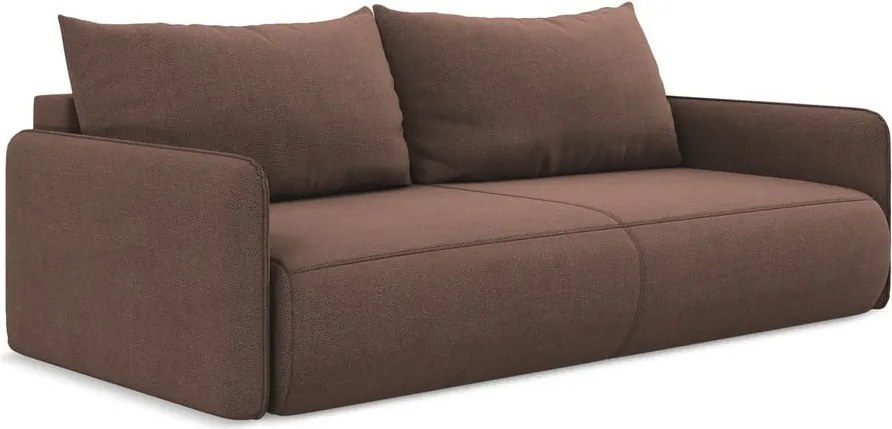 Розов разтегателен диван с място за съхранение 216 cm Nanea – Makamii