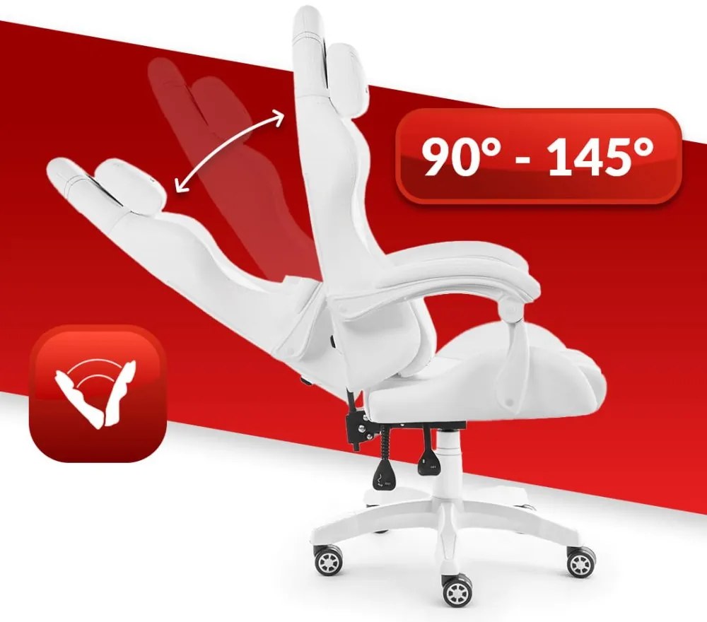 Ергономичен геймърски стол HC-1014 - бял