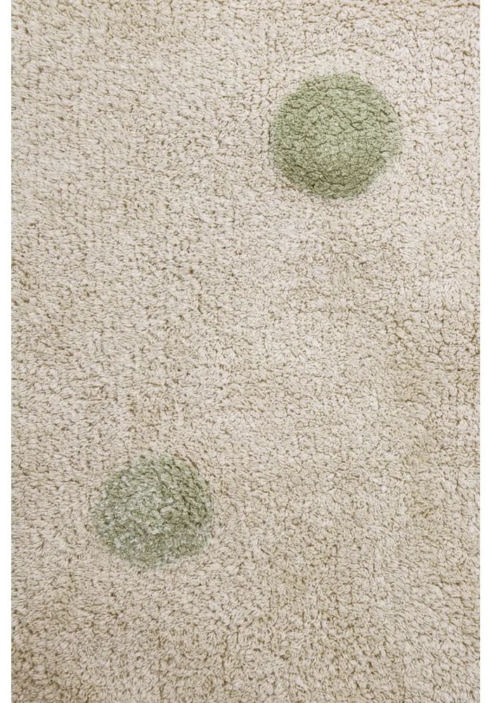 Ръчно изработен памучен детски килим подходящ за пране в цвят каки и кремаво 120x160 cm Hippy Dots Olive – Lorena Canals