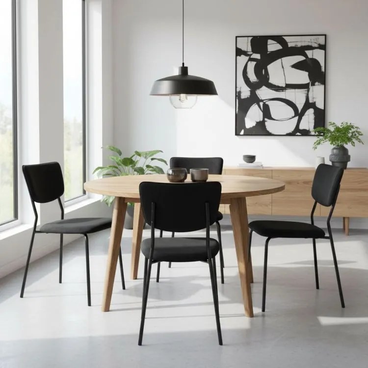 Комплект от 4 трапезни стола - тапицирани кадифени столове с метална конструкция