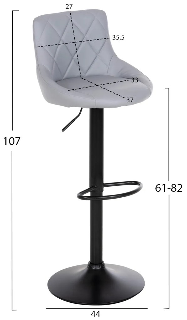 Бар стол Розе HM204.10 сив цвят