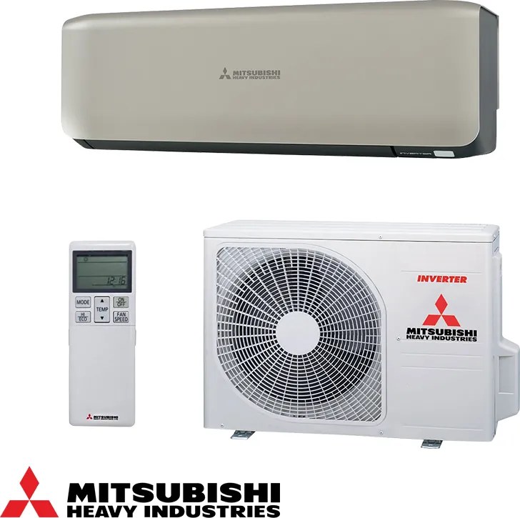 Инверторен климатик Mitsubishi Heavy Industries SRK20ZS-WT + SRC20ZS-W, 7000 BTU, 17 м2, A+++/A++, R-32, Бежов/Черен