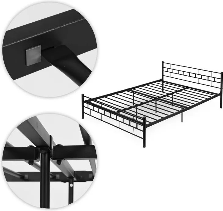 Модерно метално легло със стабилна рамка с минималистичен дизайн