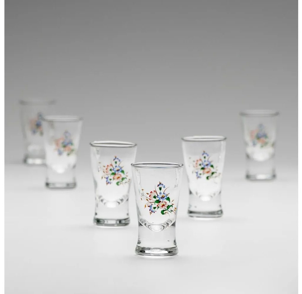 К-кт 6x чаша за ликьор с мотив на букет номер 3