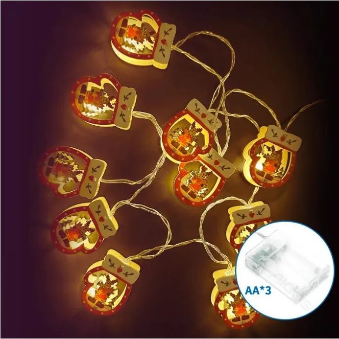 Aigostar - LED гирлянд 20xLED/3xAA 3m топла бяла ръкавица