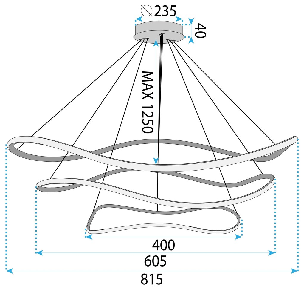 Висяща лампа LHJ016-CP3 ЧЕРНА