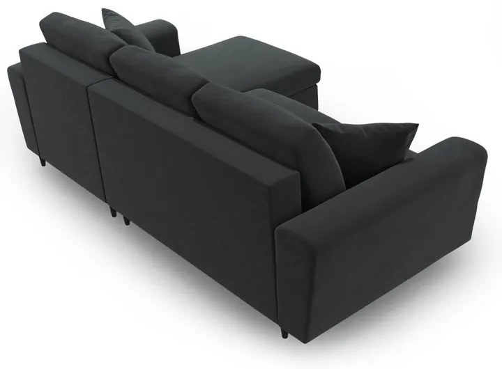 Тъмносив кадифен разтегателен ъглов диван с място за съхранение Kyoto – Cosmopolitan Design