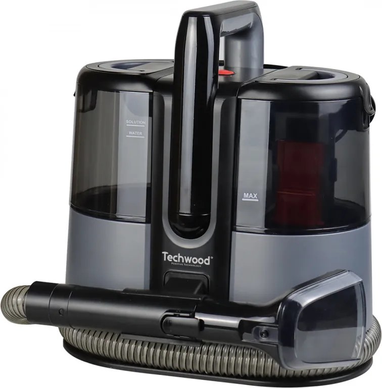 Втора ръка: Прахосмукачка за пране на килими и тапицерия Techwood TANA-6600, 600W, Резервоари за чиста и отпадъчна вода, Черен
