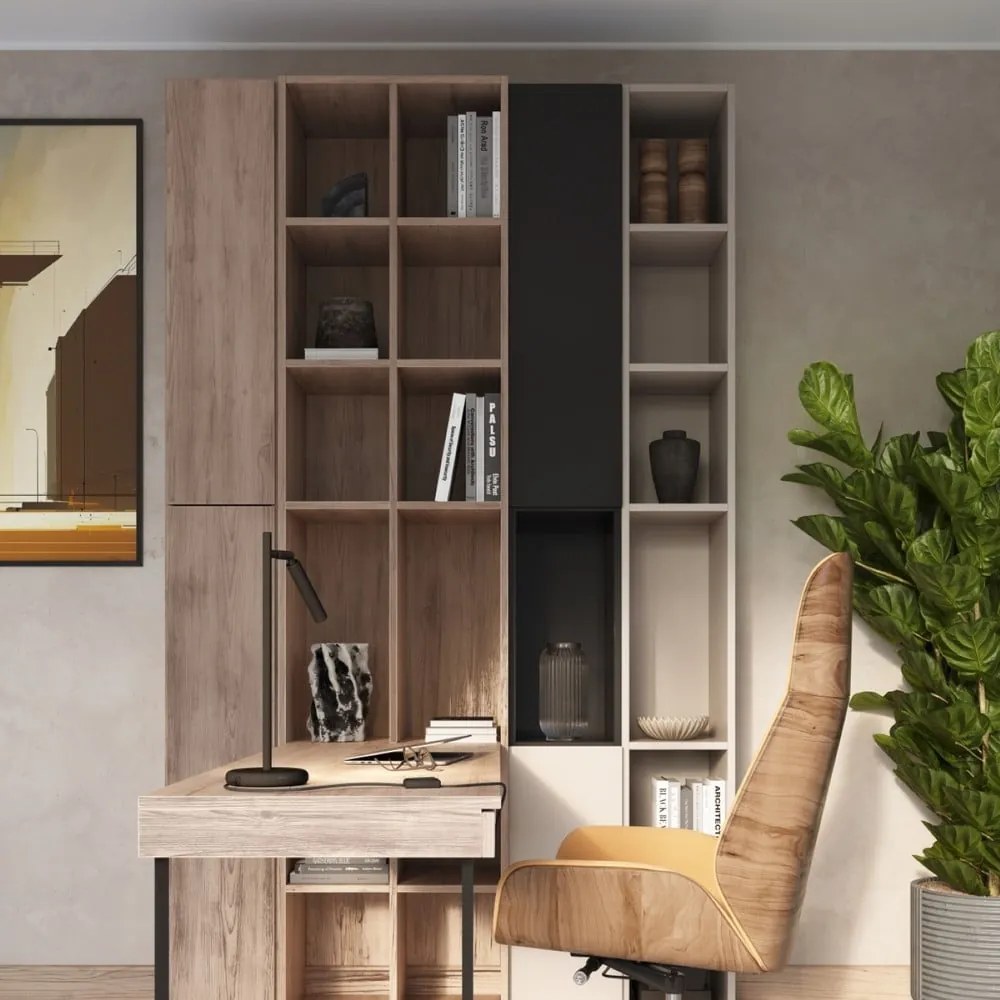 Черна настолна лампа (височина 43 cm) Fideus – Sollux