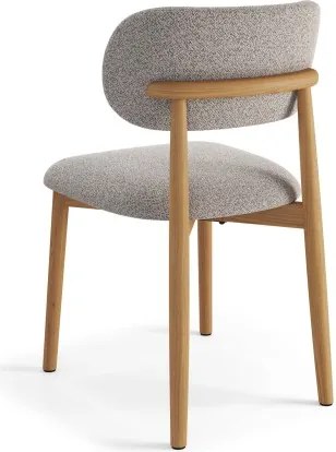 АЛMО Бежово лате (тъкан Монза 60)/рамка лакиран дъб - ДЪРВЕН СТОЛ БУКЛЕ ЗА ДНЕВНА, ТРАПЕЗАРИЯ, КУХНЯ РЕТРО