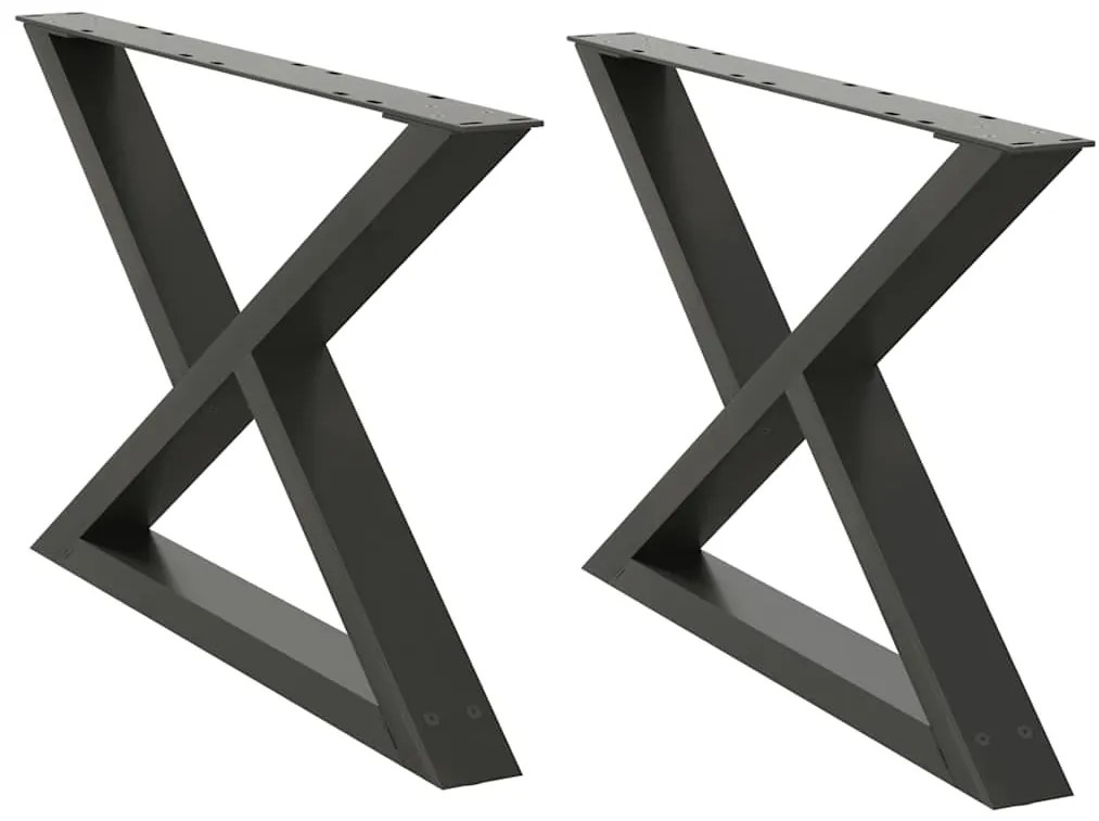 4012714 vidaXL Крака за масичка за кафе, 2 бр., антрацит, 70 x (42-43,3) см, стомана