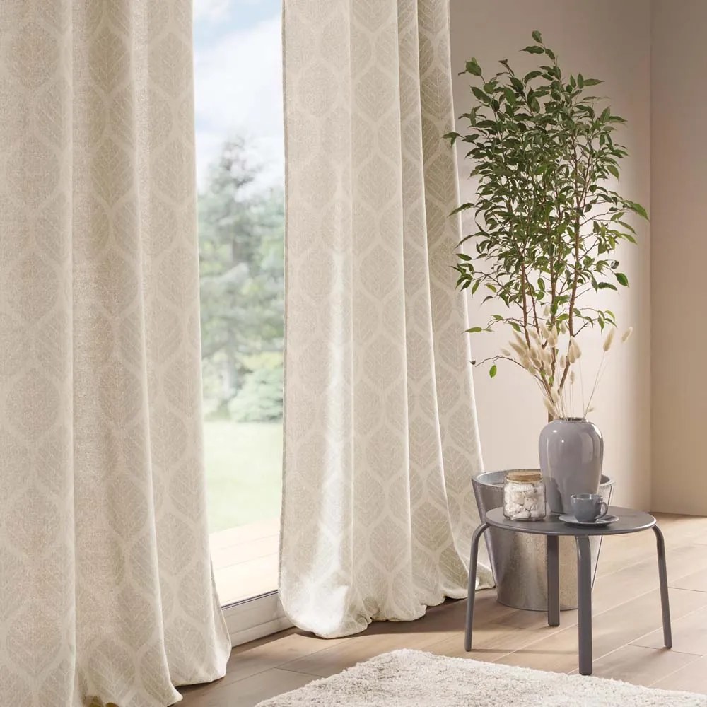 LORIA JACQUARD ПЕРДЕ ПЛЪТНО С КАПСИ 140/260СМ