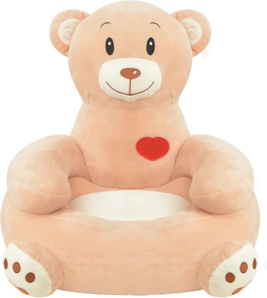 80161 vidaXL Плюшен детски стол Мече кафяв