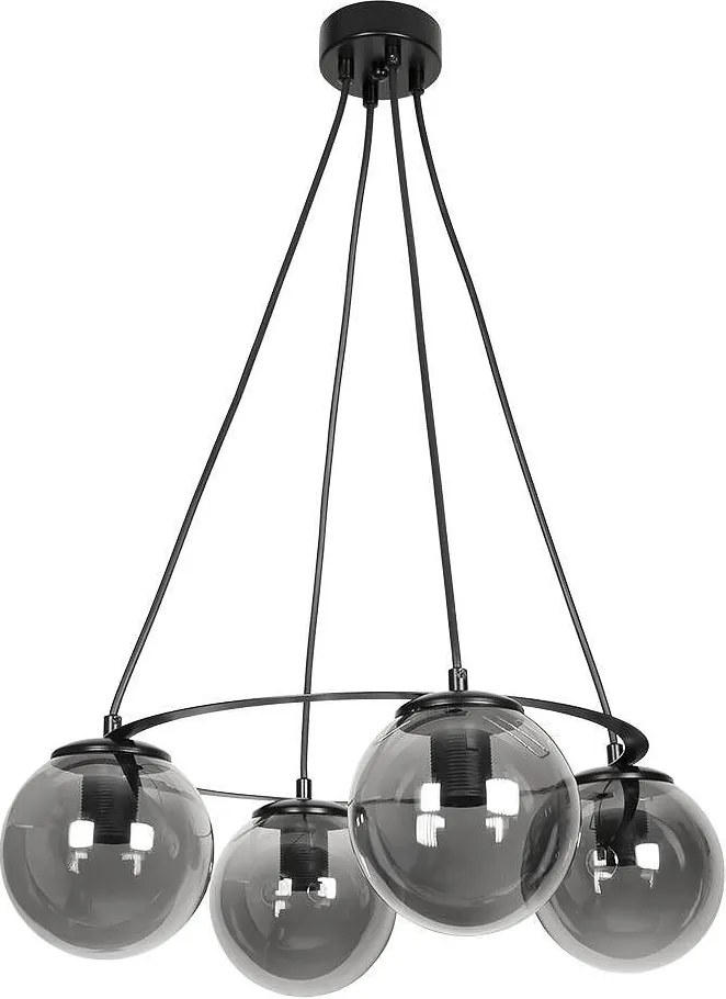 Полилей ДЕА, черен/сив, 4xE27