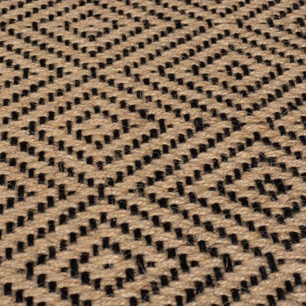Черно-естествен ютен килим 120x170 cm Diamond – Flair Rugs